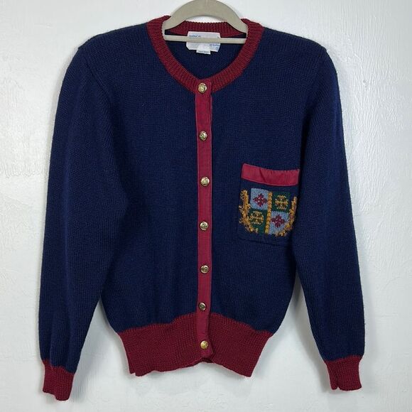 Designed By Deans Of Scotland Vintage Wool Cardigan Sweater Size S - Picture 1 of 6